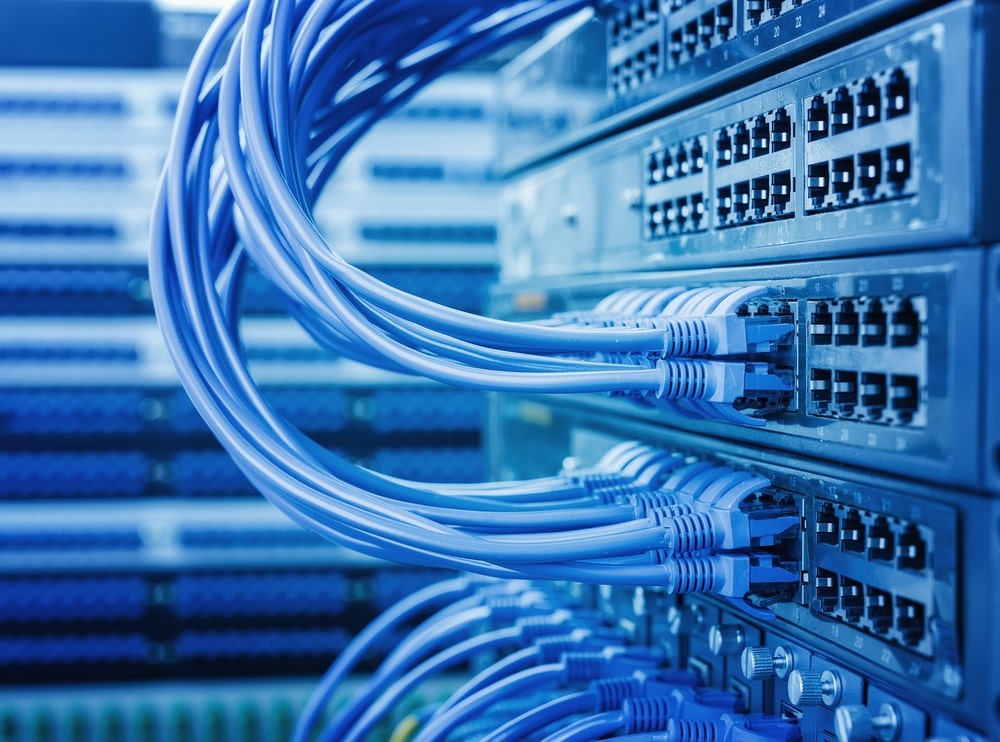 network,cables,connected,to,switch