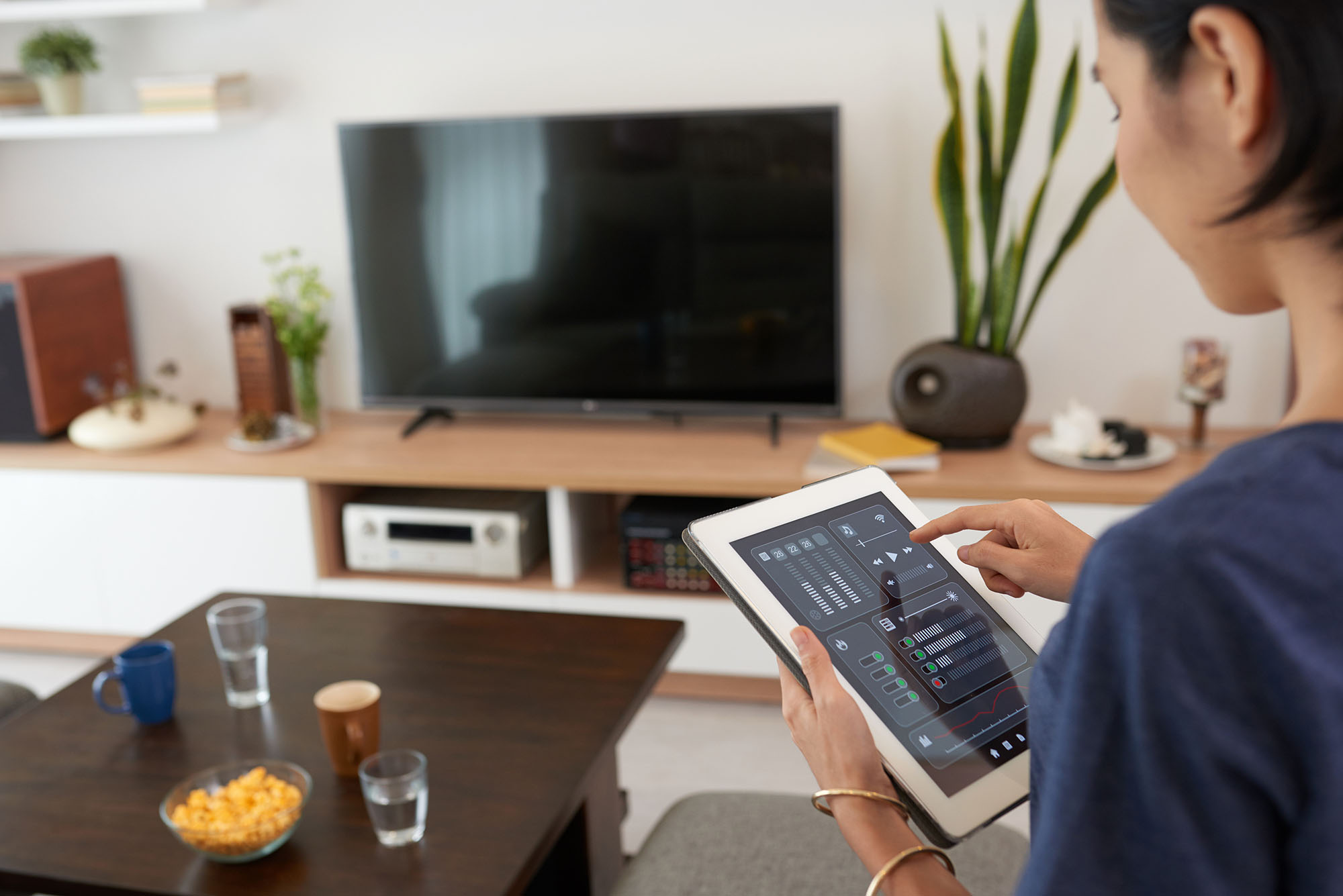 young,woman,using,application,in,his,smart,home